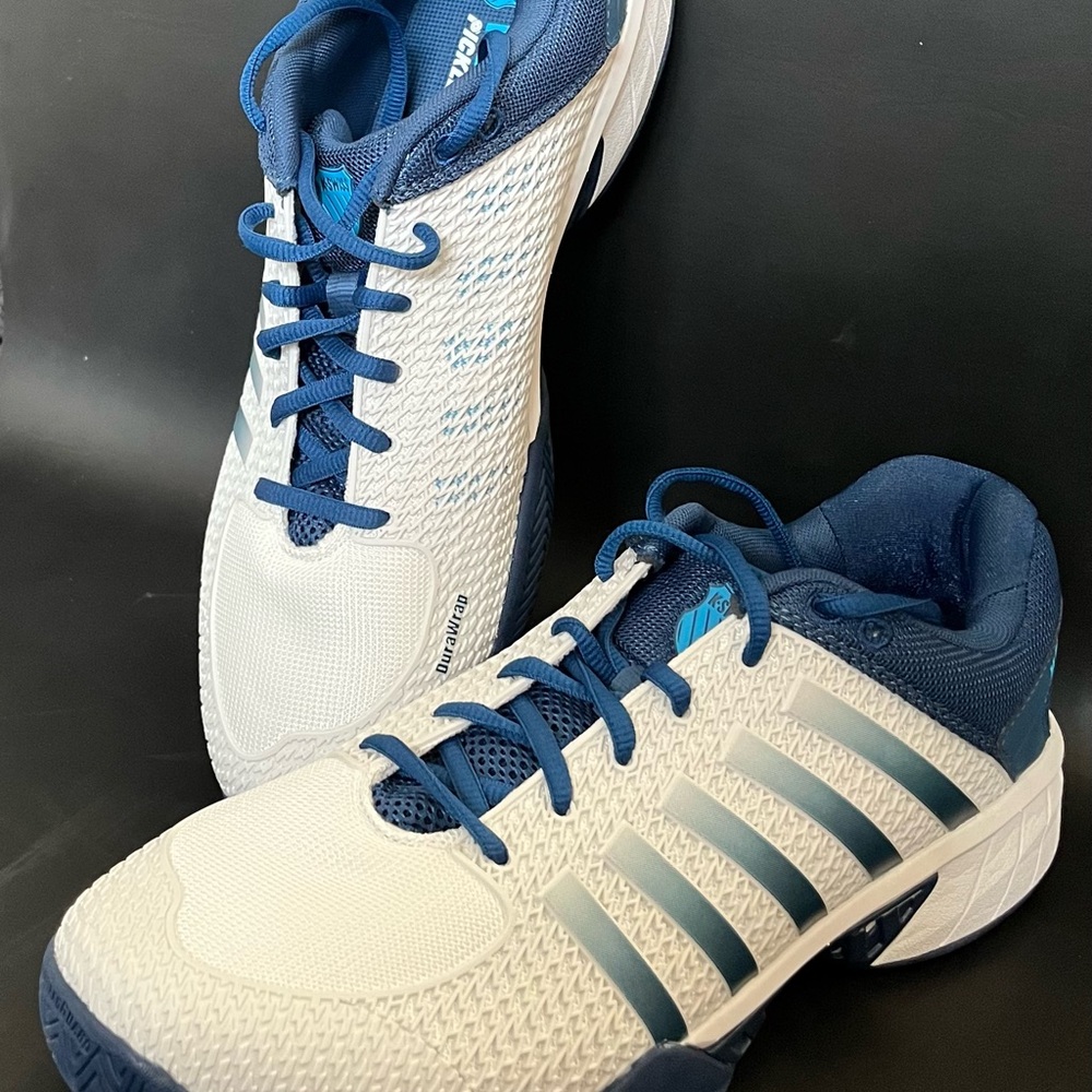 Men's White and Blue Pickleball Shoes; K-SWISS Express Light, US 12